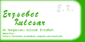erzsebet kulcsar business card